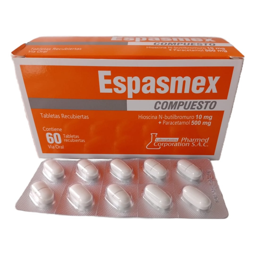 Espasmex Compuesto Tabletas Recubiertas Caja X 60 10 Mg 500 Mg Anyfarma 7202